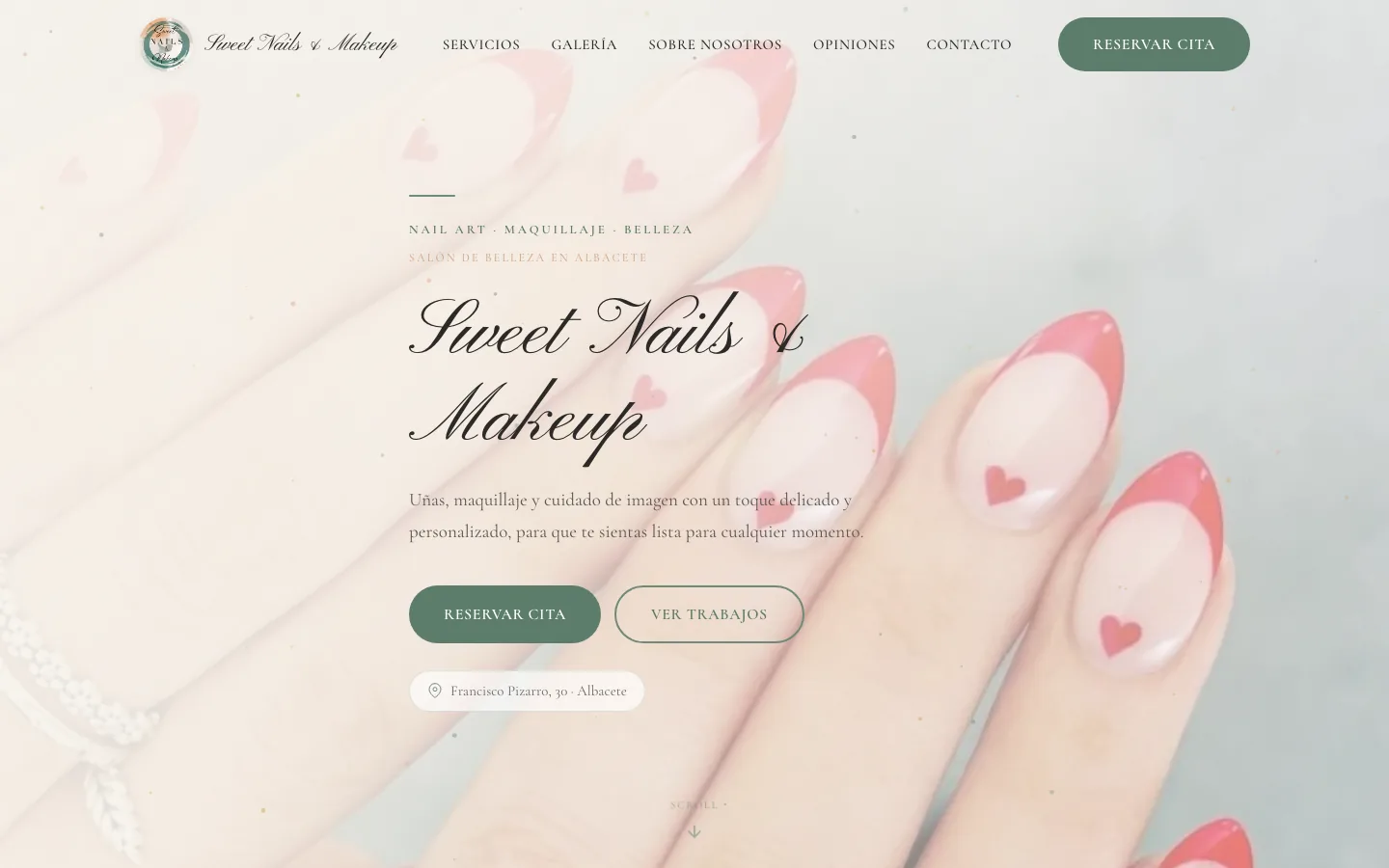 Captura del sitio web de Sweet Nails